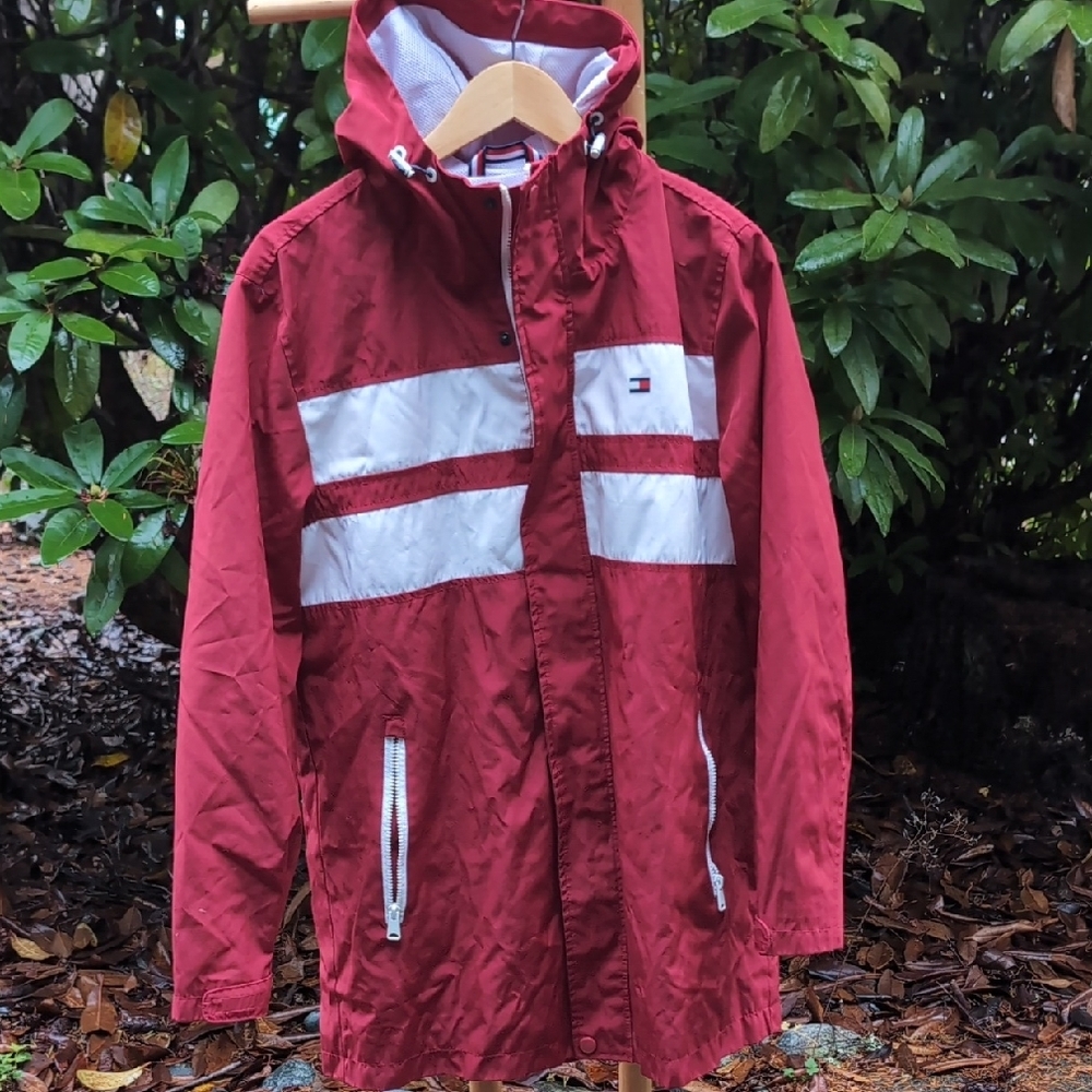 Tommy Hilfiger Long Red and White Ski / Snowboard Jacket